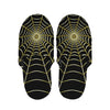 Yellow Cobweb Print Slippers