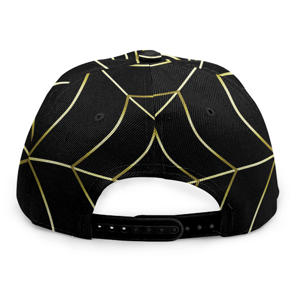 Yellow Cobweb Print Snapback Cap
