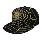 Yellow Cobweb Print Snapback Cap