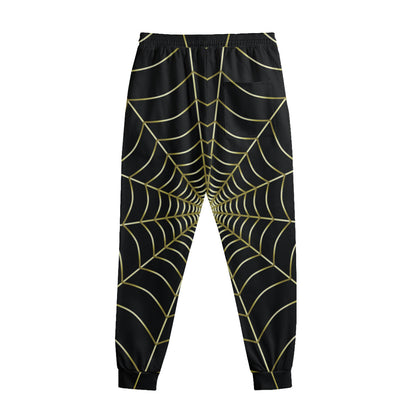 Yellow Cobweb Print Sweatpants