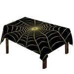 Yellow Cobweb Print Tablecloth