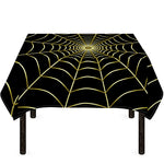Yellow Cobweb Print Tablecloth