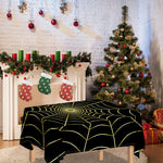 Yellow Cobweb Print Tablecloth