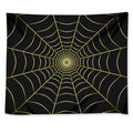 Yellow Cobweb Print Tapestry