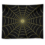 Yellow Cobweb Print Tapestry