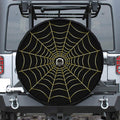 Yellow Cobweb Print Tire Cover With Camera Hole