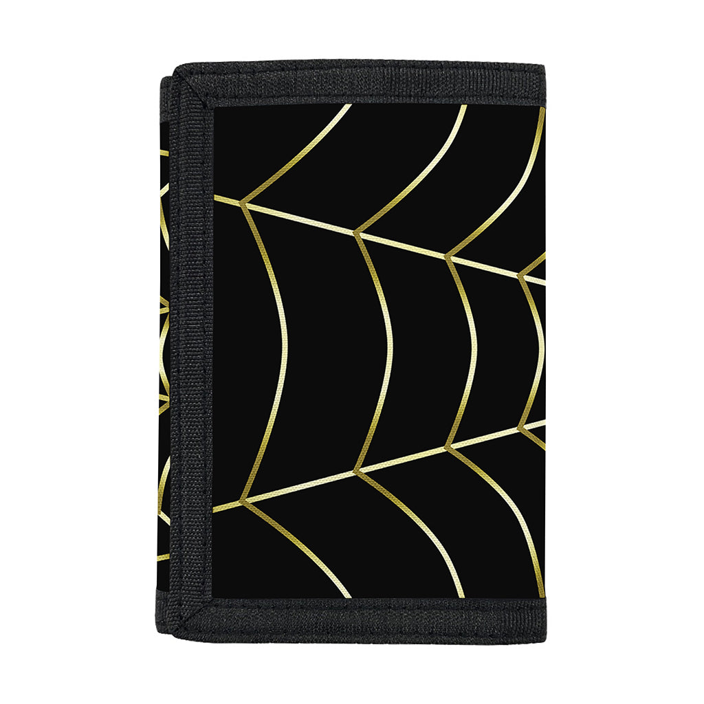 Yellow Cobweb Print Trifold Wallet