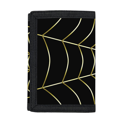 Yellow Cobweb Print Trifold Wallet