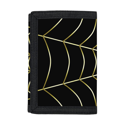 Yellow Cobweb Print Trifold Wallet