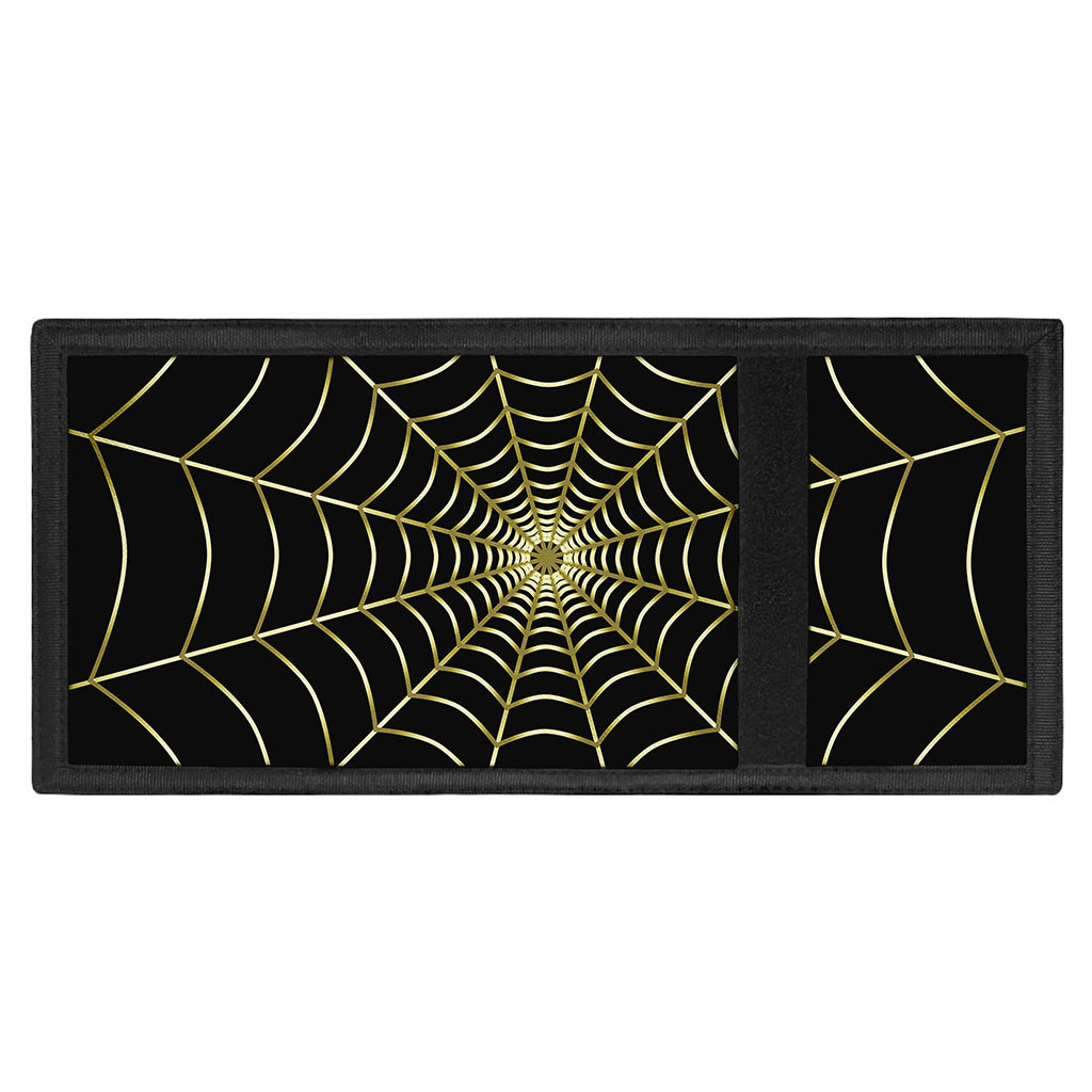 Yellow Cobweb Print Trifold Wallet