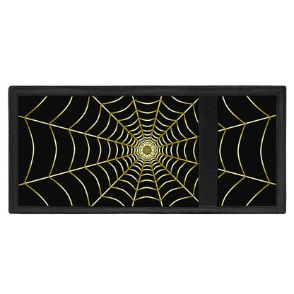 Yellow Cobweb Print Trifold Wallet