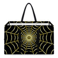 Yellow Cobweb Print Utility Tote Bag