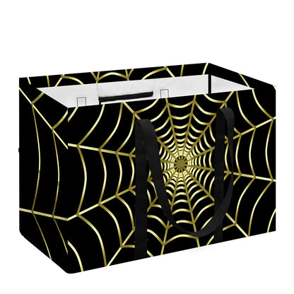Yellow Cobweb Print Utility Tote Bag