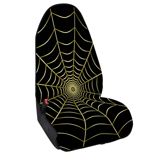 Yellow Cobweb Print Waterproof Car Seat Cover