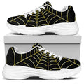 Yellow Cobweb Print White Chunky Shoes