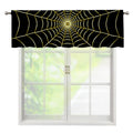 Yellow Cobweb Print Window Valance