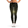 Yellow Cobweb Print Women's Leggings