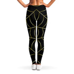 Yellow Cobweb Print Women's Leggings