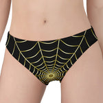 Yellow Cobweb Print Women's Panties