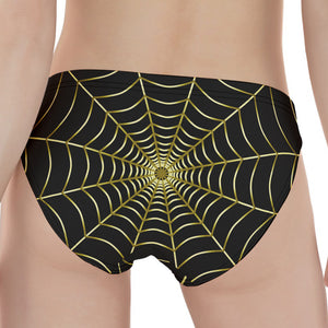 Yellow Cobweb Print Women's Panties