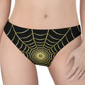 Yellow Cobweb Print Women's Thong