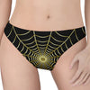 Yellow Cobweb Print Women's Thong