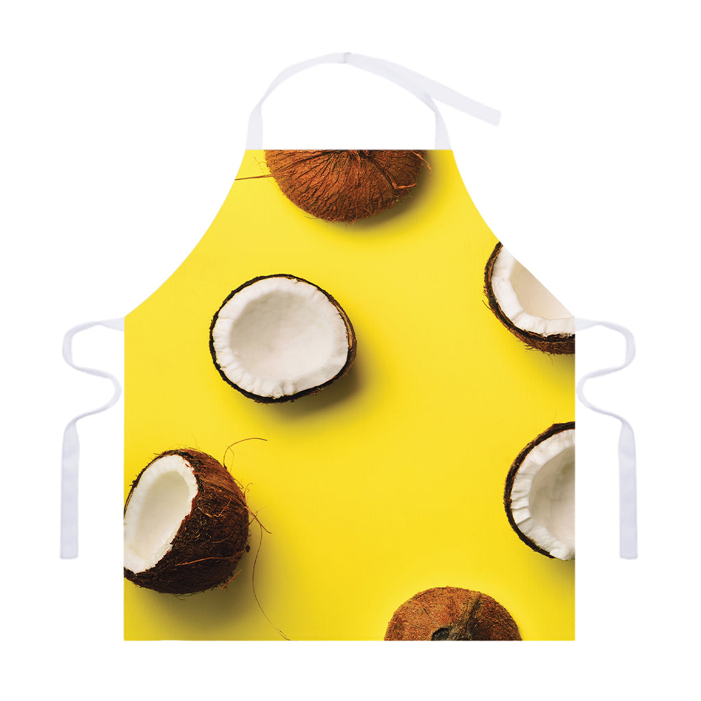 Yellow Coconut Pattern Print Adjustable Apron