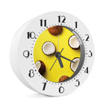 Yellow Coconut Pattern Print Alarm Clock
