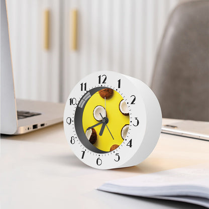Yellow Coconut Pattern Print Alarm Clock