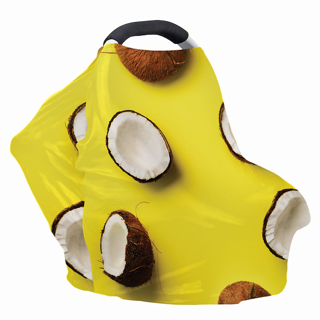 Yellow Coconut Pattern Print Baby Seat Cover