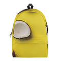 Yellow Coconut Pattern Print School Backpack