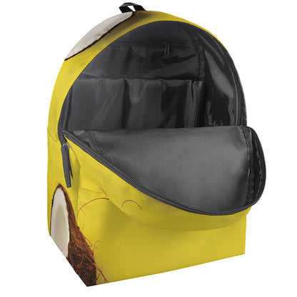 Yellow Coconut Pattern Print Backpack