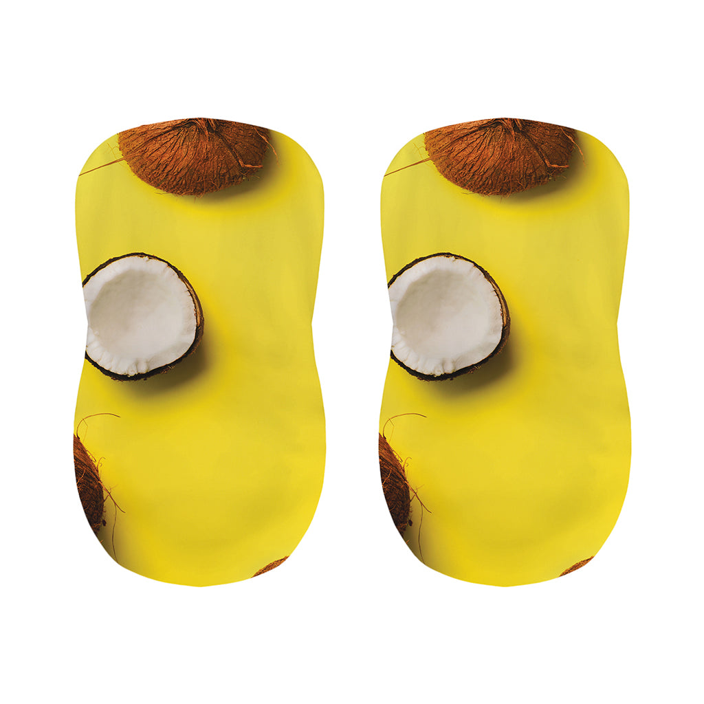 Yellow Coconut Pattern Print Bar Stool Covers