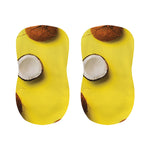 Yellow Coconut Pattern Print Bar Stool Covers