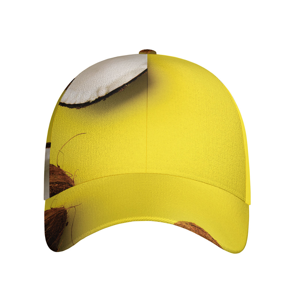 Yellow Coconut Pattern Print Baseball Cap