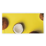 Yellow Coconut Pattern Print Beach Towel