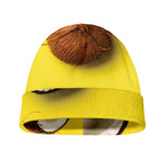 Yellow Coconut Pattern Print Beanie