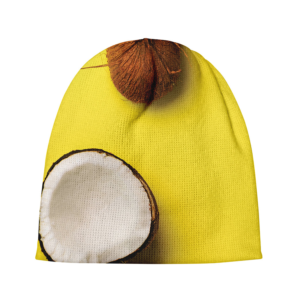 Yellow Coconut Pattern Print Beanie