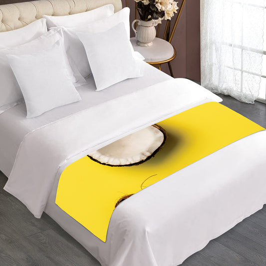 Yellow Coconut Pattern Print Bed Runner
