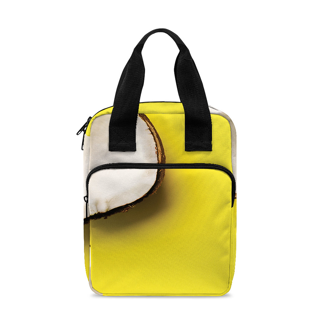 Yellow Coconut Pattern Print Bible Tote Bag