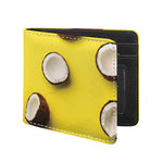 Yellow Coconut Pattern Print Bifold Wallet