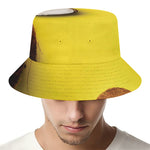 Yellow Coconut Pattern Print Bucket Hat