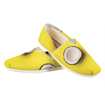 Yellow Coconut Pattern Print Casual Shoes