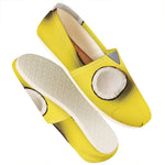 Yellow Coconut Pattern Print Casual Shoes