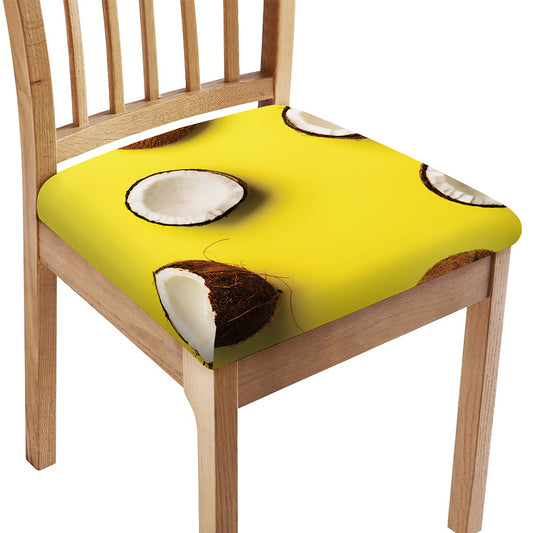 Yellow Coconut Pattern Print Chair Cushion Cover