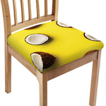 Yellow Coconut Pattern Print Chair Cushion Cover