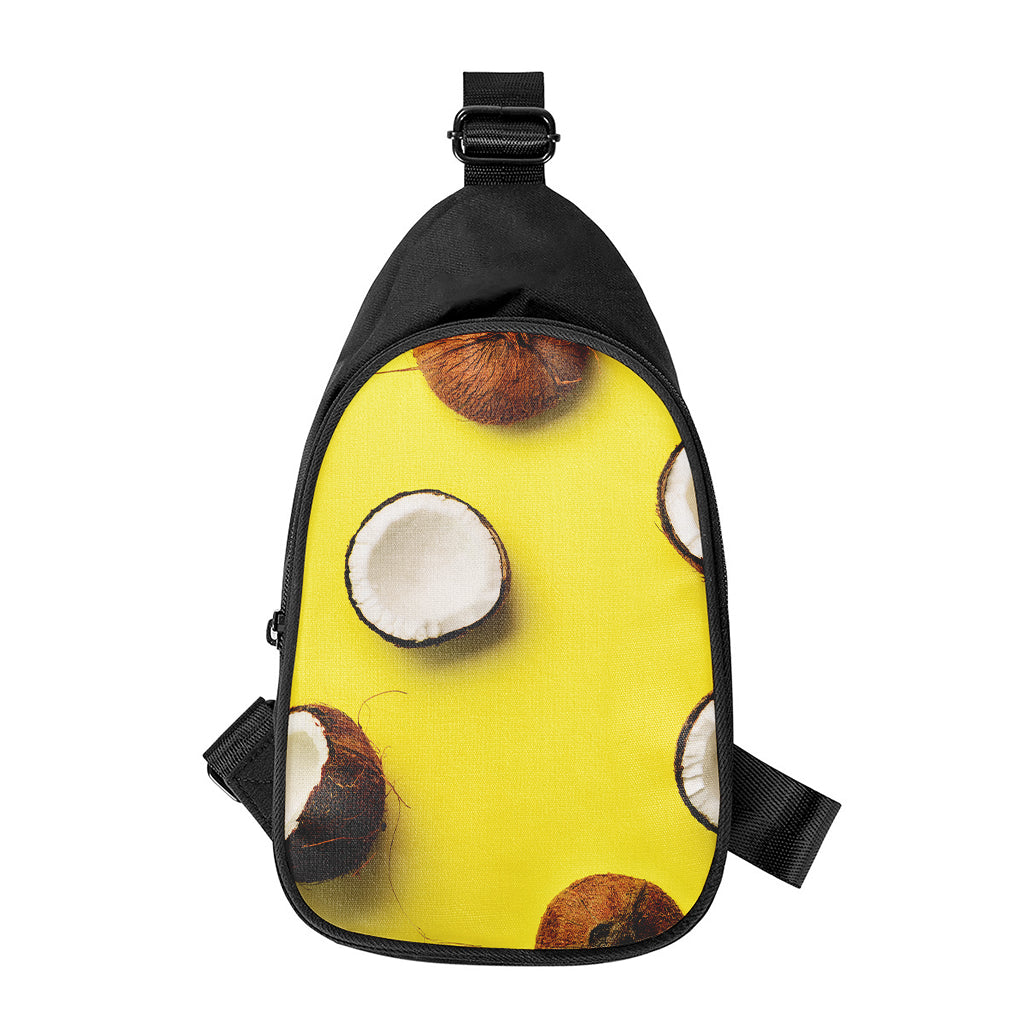 Yellow Coconut Pattern Print Chest Bag