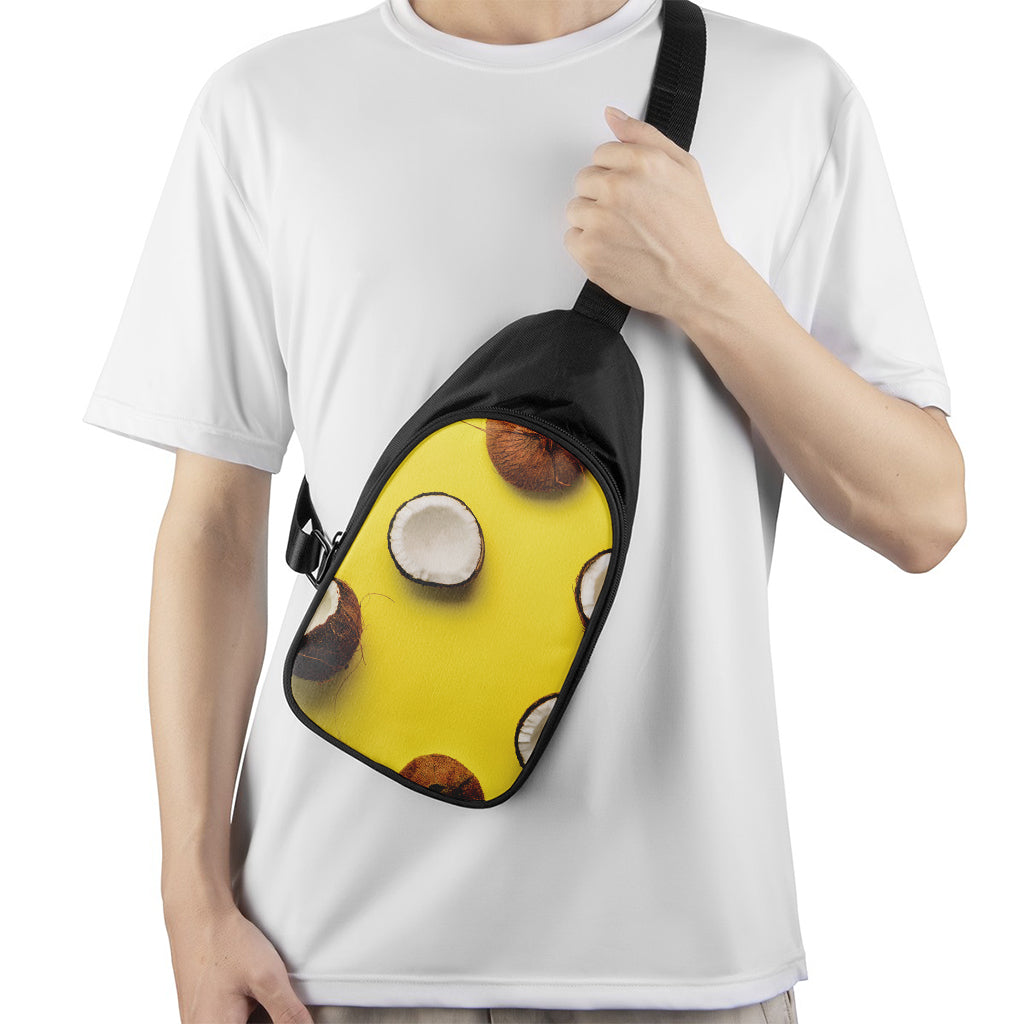 Yellow Coconut Pattern Print Chest Bag
