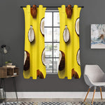 Yellow Coconut Pattern Print Curtain