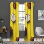 Yellow Coconut Pattern Print Curtain